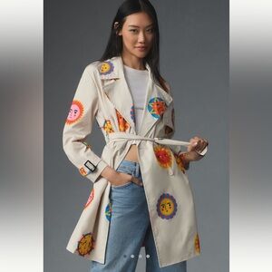 Peps loves sunshine print trench coat nwt size M